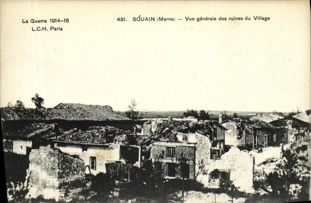 SOUAIN (Marne) — Allgemeiner Blick auf die DorfRuinen — L.C.H. Paris, Nr. 481 - Vorderseite
