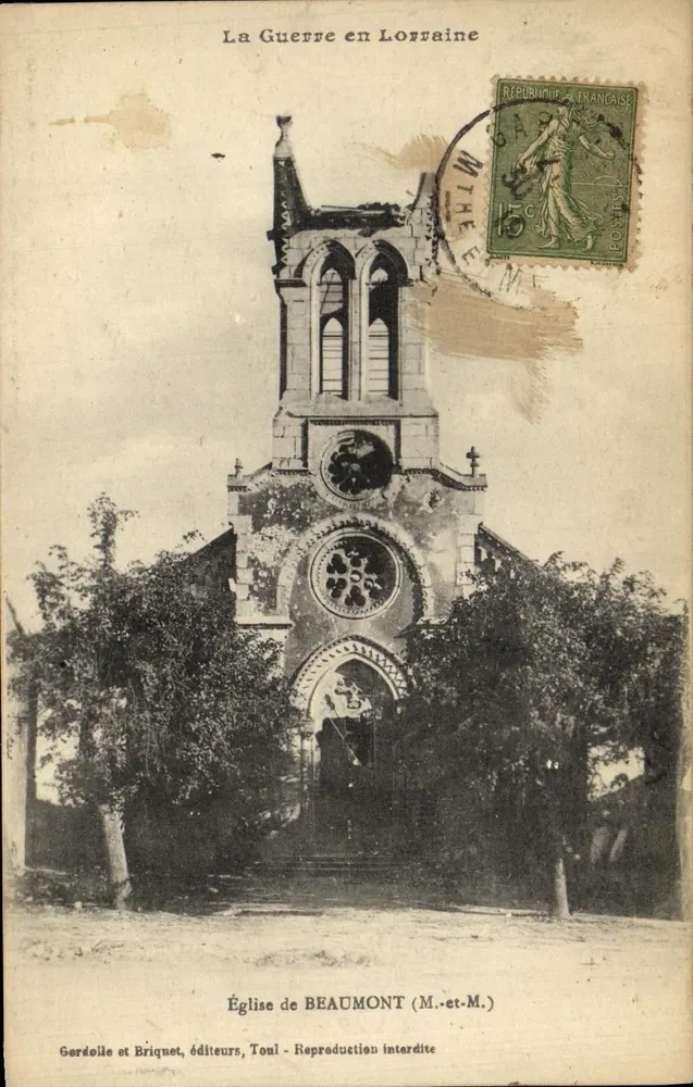 Igreja de Beaumont — Lorena — Gerdolle et Briquet, editores, Toul - Frente