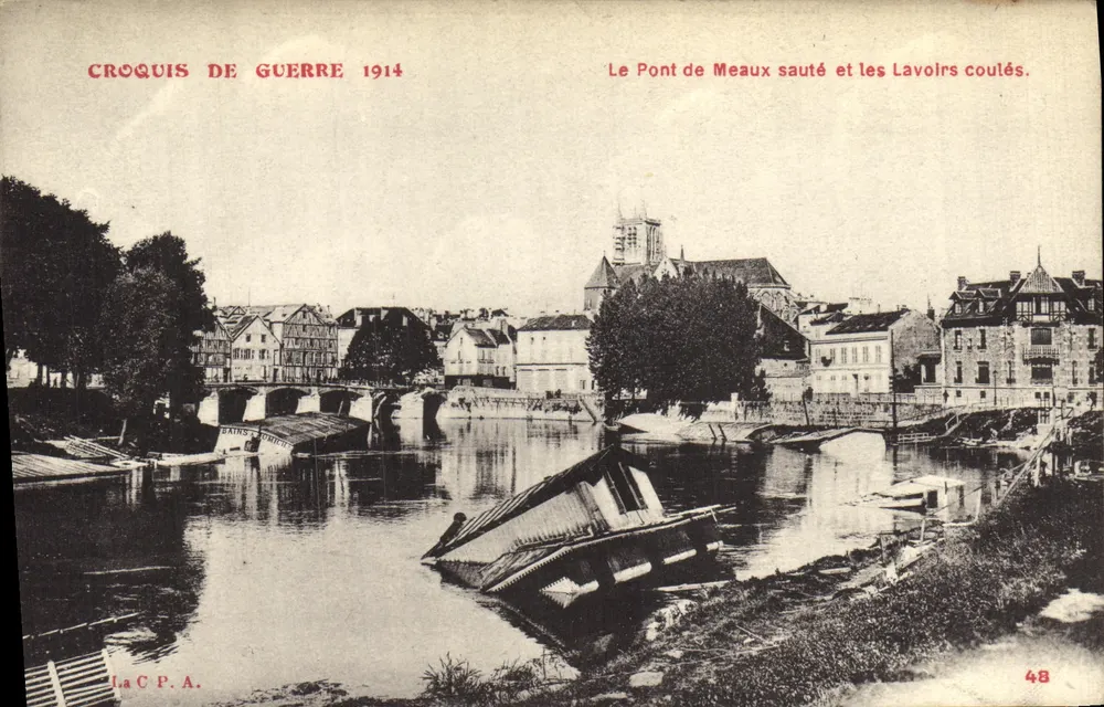 Meaux — Notstand nach dem Krieg — Antike Ansichtskarte n°48 - Vorderseite