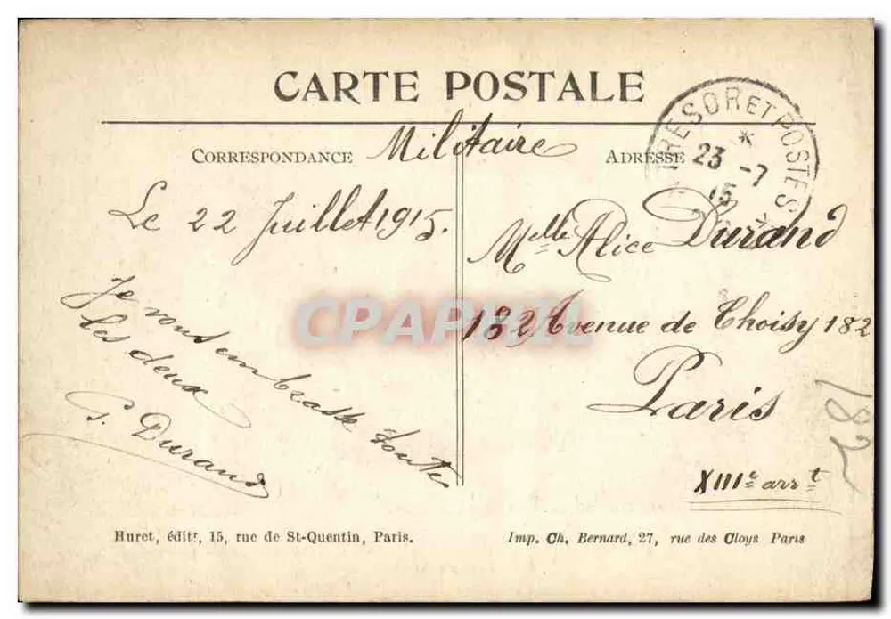 Ablain-Saint-Nazaire (P.-de-C.) — Eine Straße im Dorf — Visé à Paris Nr. 217 - Rückseite