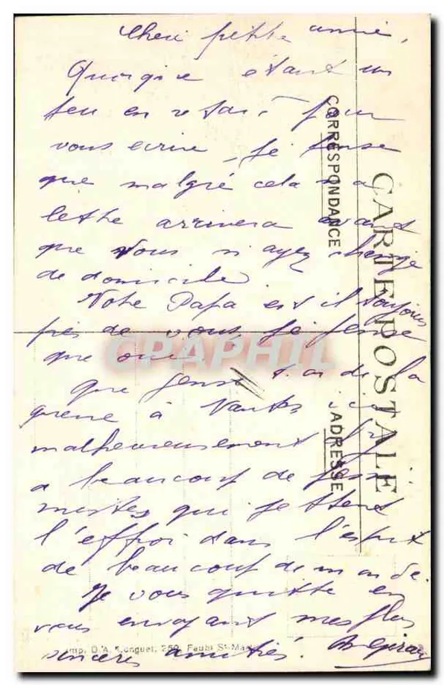 Arras — Ruinen des Rathauses und des Glockenturms nach dem Bombenangriff vom 21. Oktober 1914 — Charles Ledieu, Nr. 27 - Rückseite