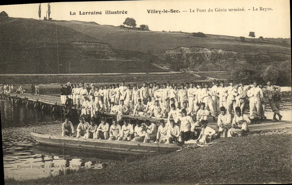 Villey-le-Sec — Die Brücke des Genies fertiggestellt — Der Ruhestand. — La Lorraine illustrée, Plaques Jongla - Vorderseite