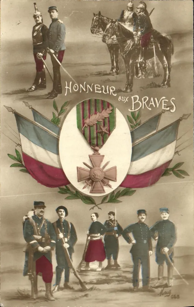 Honneur aos Bravos — Medalha Militar — editor Noug, n° 663 - Frente