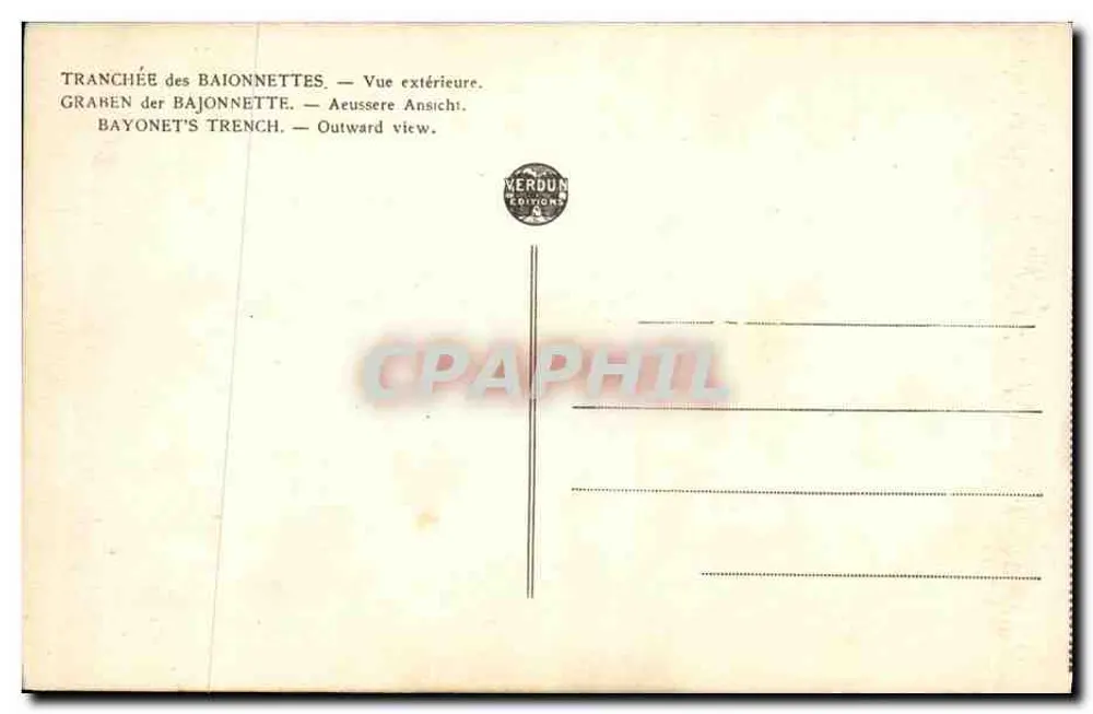 Schützengraben der Baionnettes — Außenansicht — Verdun Éditions - Rückseite