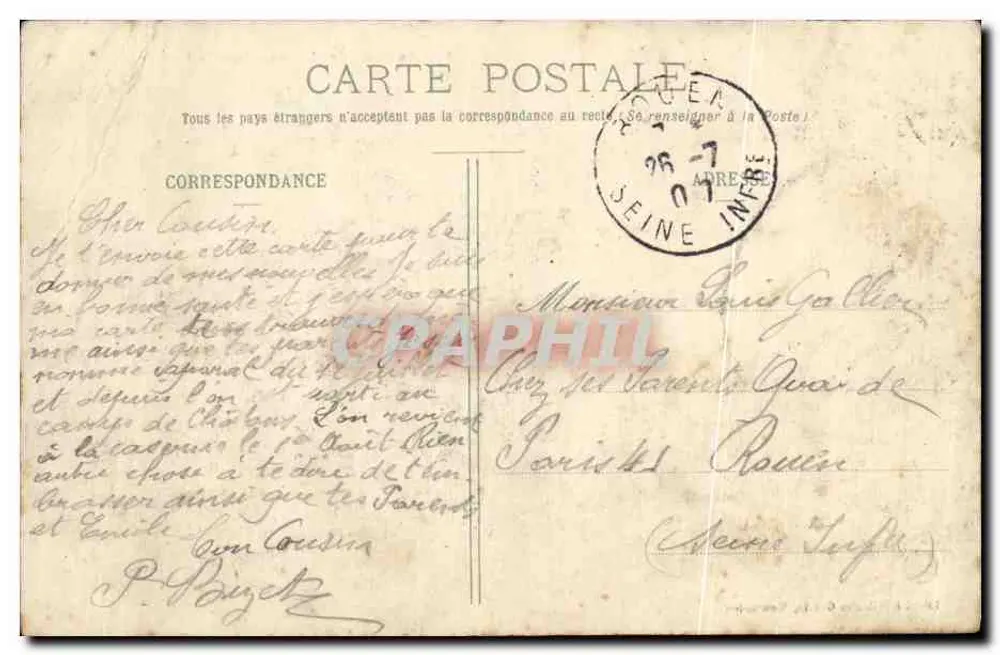Camp de Châlons — Sous la Tente — Librairie Militaire Guérin, Mourmelo - Rückseite