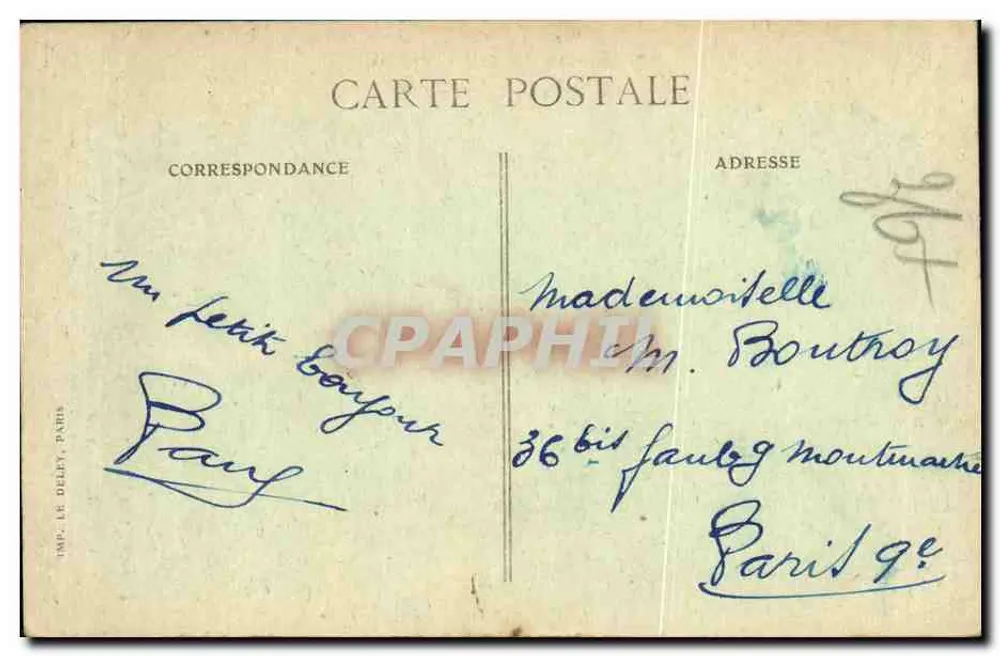 Arras — Innenansicht der Kathedrale — Bombardement vom 26. Juni 1915 — E. Ruff - Rückseite