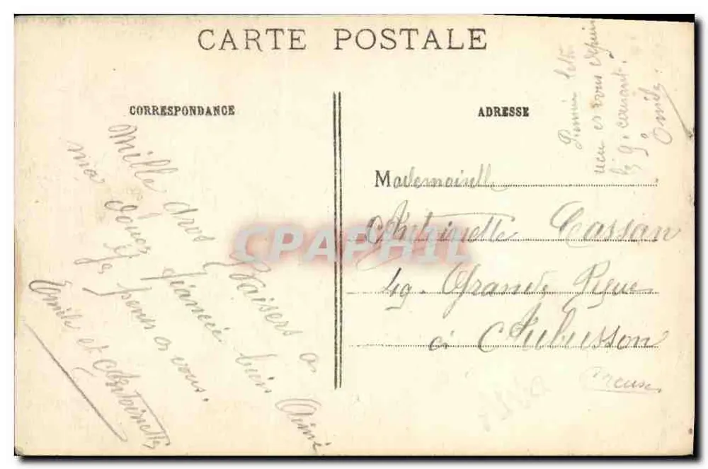Ablain-St-Nazaire (P.-de-C.) — Ruinen der Kirche nach dem Krieg 1914-1915 — Edition Deschamps, Béthune, Nr. 384 - Rückseite