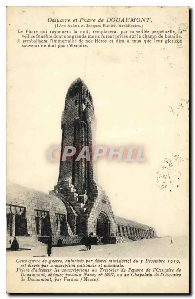 Ossuar und Leuchtturm von Douaumont — Léon Azéma und Jacques Hardt, Architekten - Vorderseite