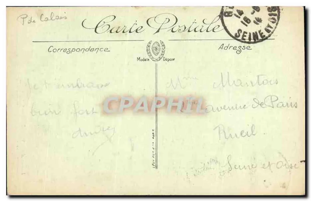 Arras — Rue Saint-Nicolas — Edição Fernand Benolt - Verso