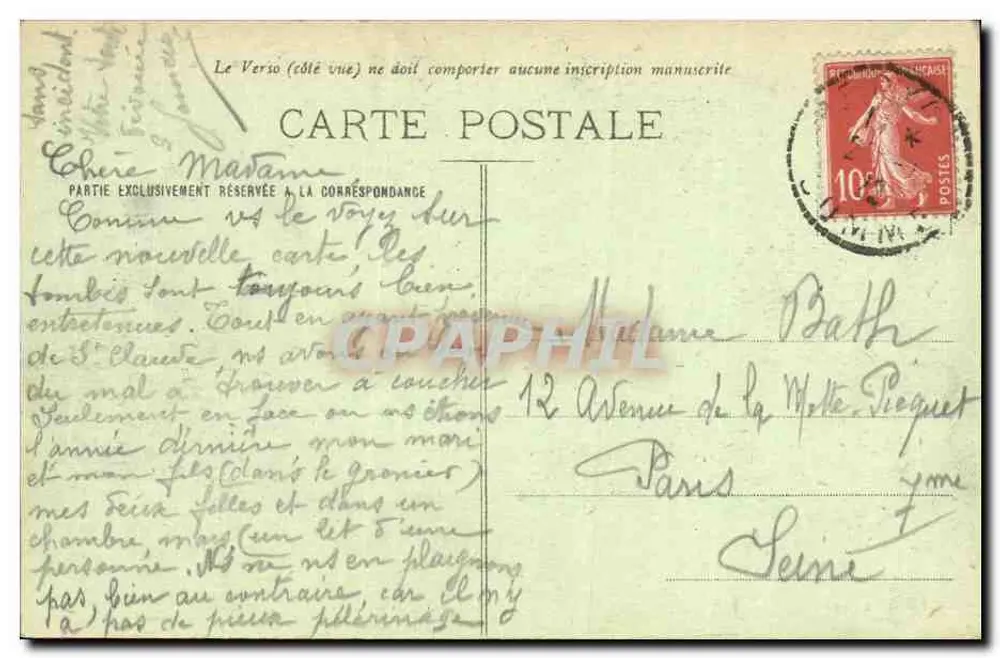 Proyart (Somme) — Französischer Militärfriedhof — Verlag Tourneur in Proyart - Rückseite