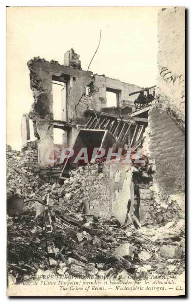 Fabrik Margolin in Reims — von den Deutschen angezündet und bombardiert — LL - Vorderseite