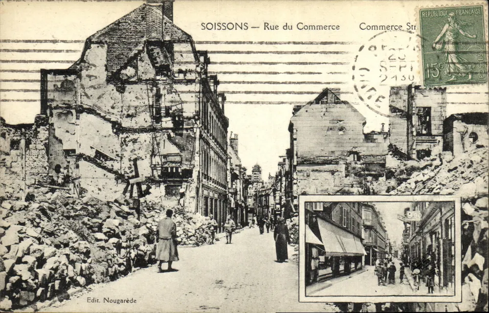 SOISSONS — Rue du Commerce — Éditeur Nougarède - Frente