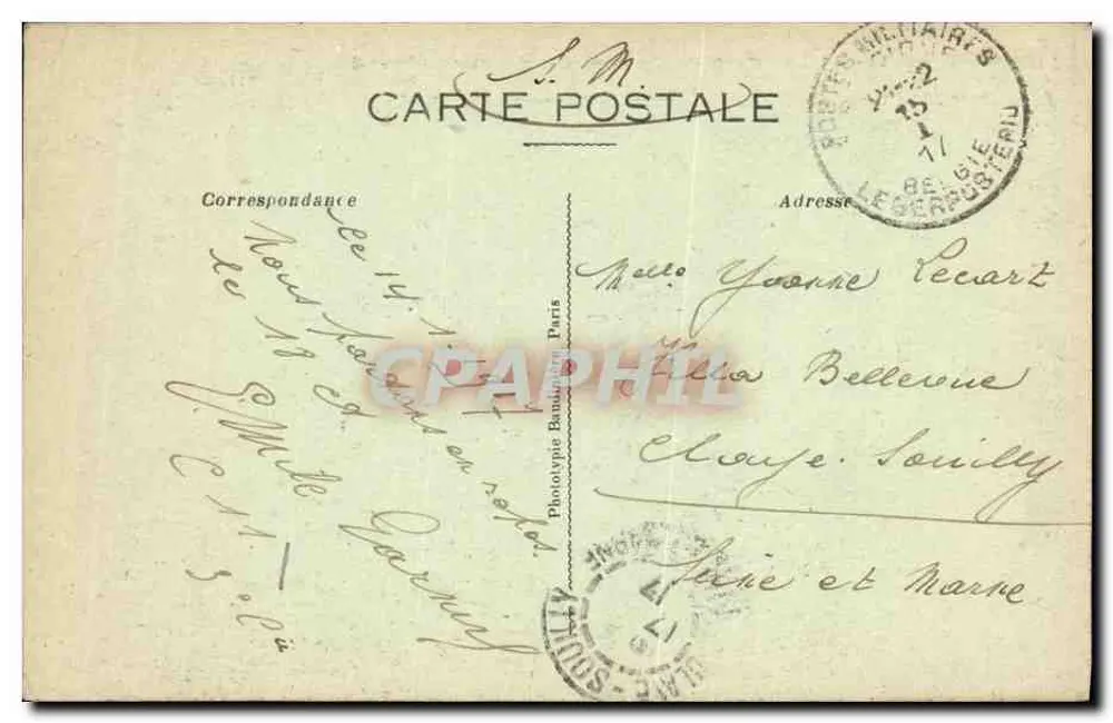 Route de Dixmude nach dem Bombardement — Loo-lès-Furnes — Destrooper, Verlag, n°50 - Rückseite