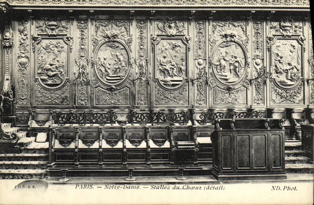 Paris — Notre-Dame — Stalles do Coro (detalhe) — ND. Phot. — n° 168-EB - Frente