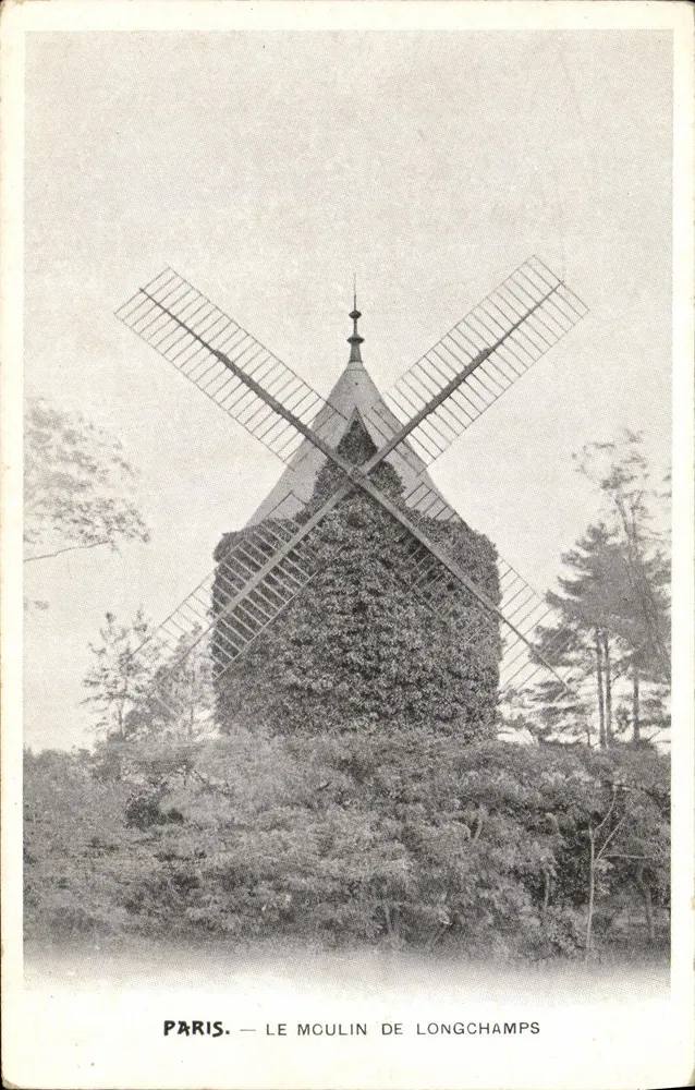 Paris — O Moulin de Longchamps — editor não identificado, número de série não visível - Frente