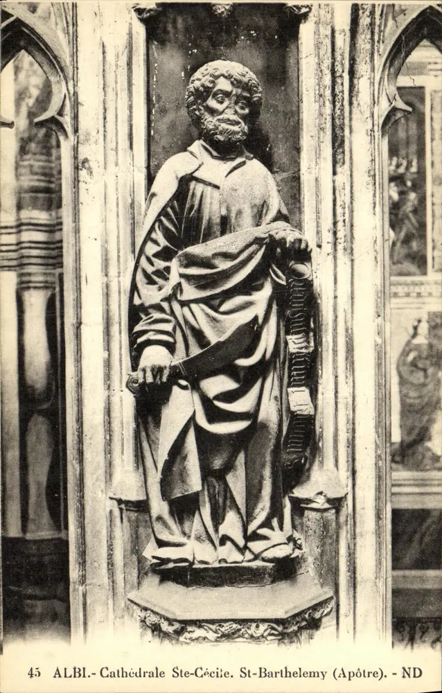 Albi - Kathedrale Sainte-Cécile - Statue des Heiligen Bartholomäus (Apostel) - Vorderseite
