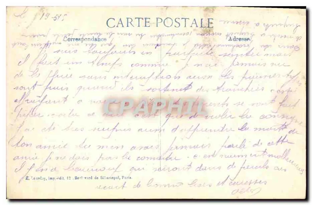 Panzerzug der Belgier — 1914 — Verteidigung von Antwerpen — Verlag E.D. - Rückseite
