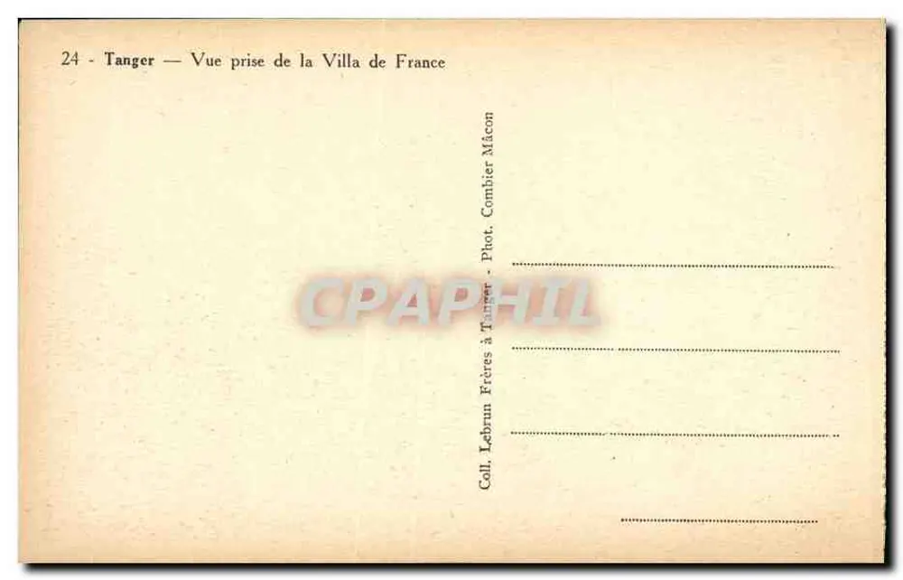 Tanger — Ansicht vom Villa de France — Lebrun Frères in Tanger - Rückseite