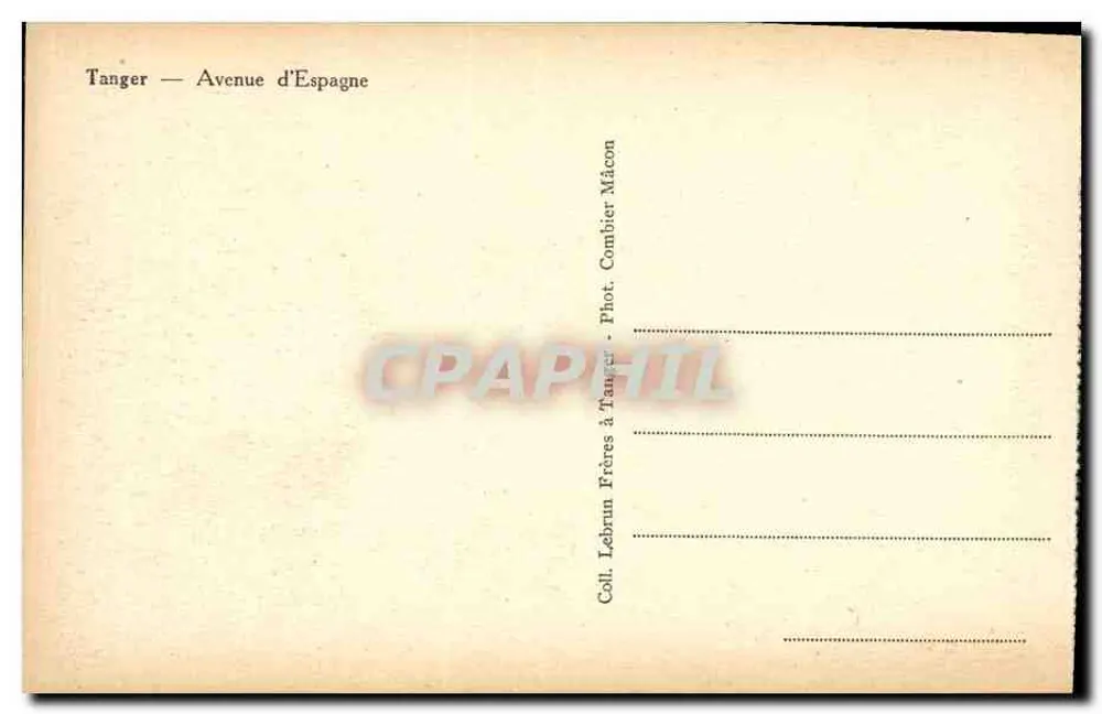 Tanger — Aleja Hiszpańska — Bracia Lebrun, Tanger - Rewers