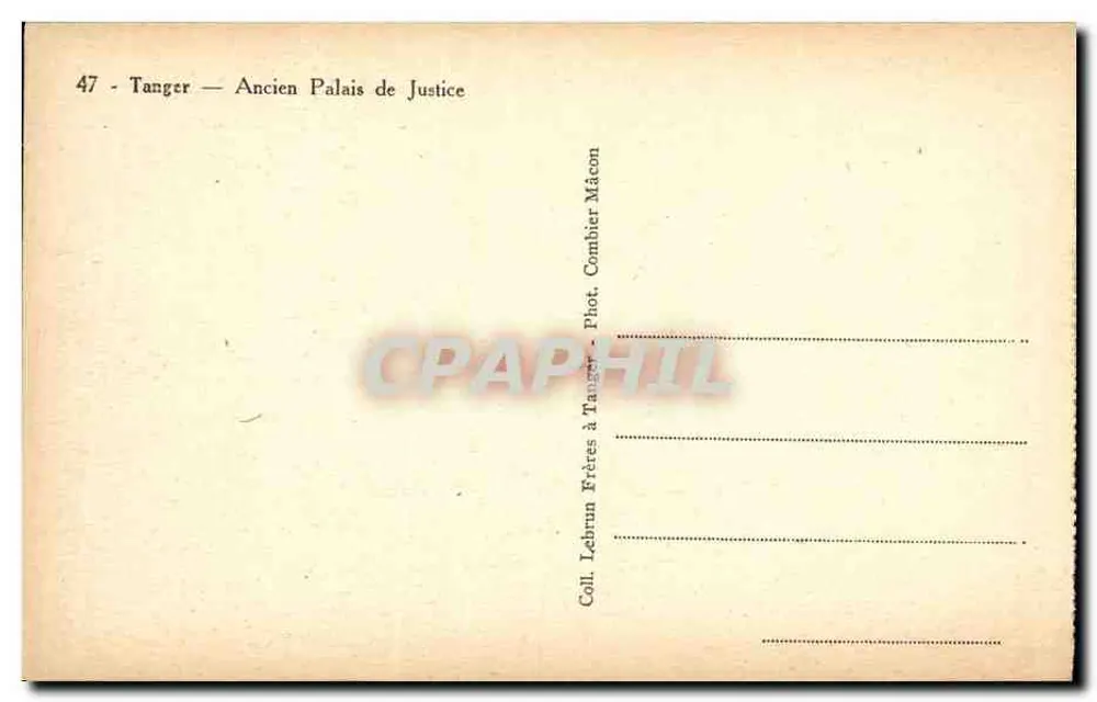 Tanger — Antico Palazzo di Giustizia — Fratelli Lebrun a Tanger - Verso