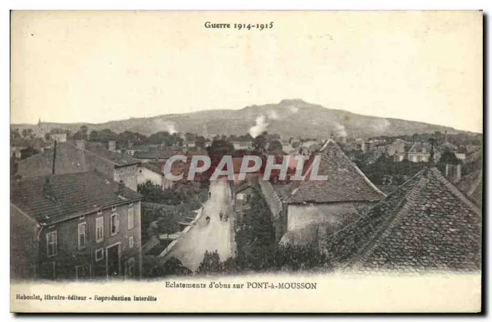 पॉंट-अ-मूसॉन पर बम फटने के छिटपुट — 1914-1915 की युद्ध — रेबौनलेट, पुस्तक विक्रेता-प्रकाशक - आगे
