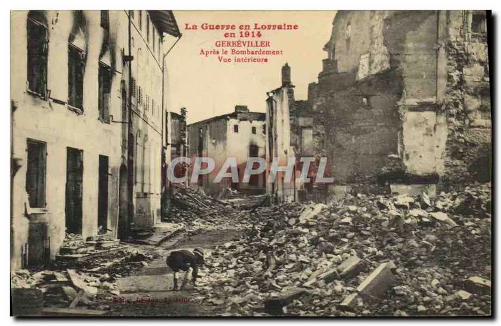 Gerbéviller — Nach dem Bombenangriff 1914 — Innenansicht - Vorderseite