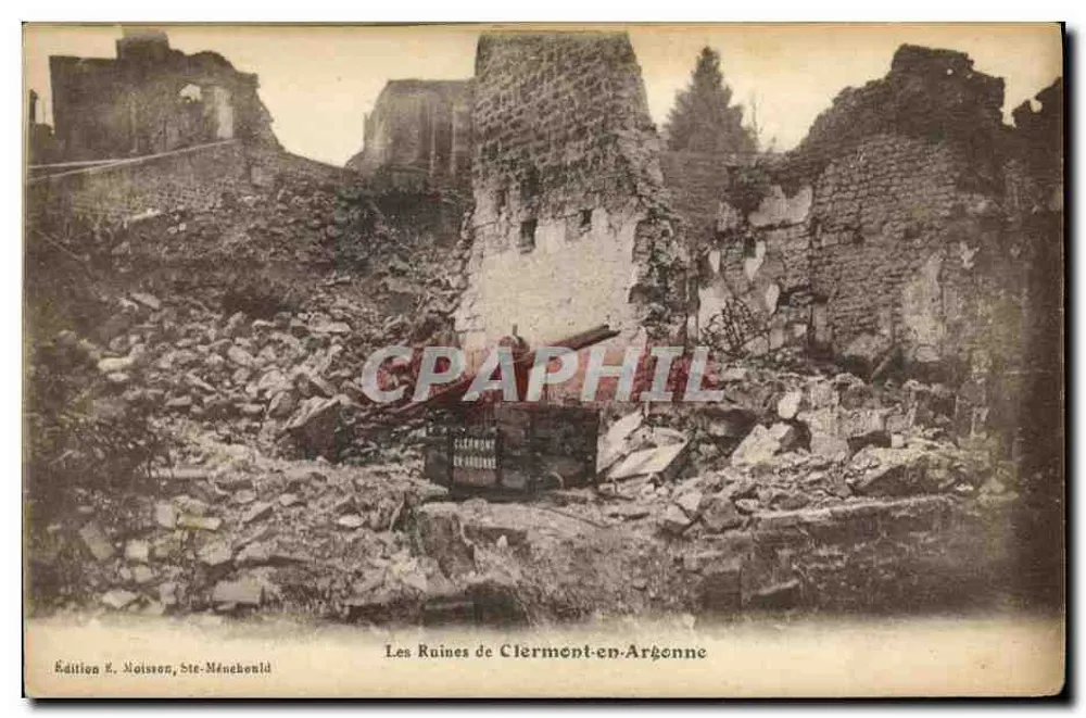 Die Ruinen von Clermont-en-Argonne — Ausgabe E. Moisson, Ste-Ménehould - Vorderseite