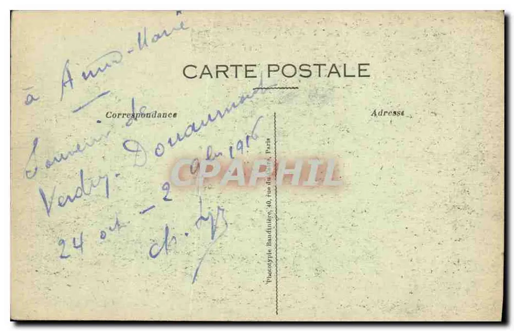 Verdun — Bombardement de la mairie — Phototypie Bardinier, Paris - Rückseite