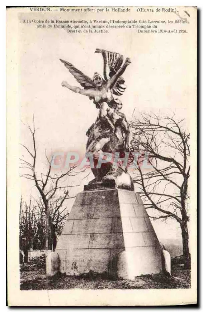Verdun — Monument von den Niederlanden gespendet (Werk von Rodin) - Vorderseite