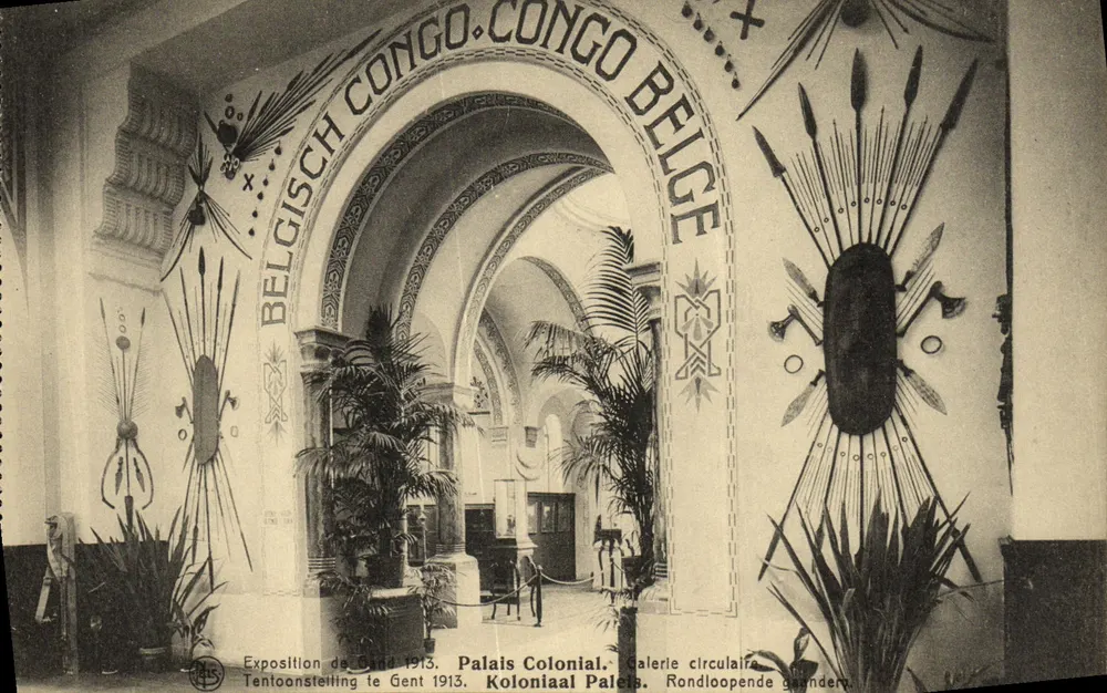 Ghent Ausstellung 1913 — Kolonialpalast — Kreisgalerie — Rondloopende galerij - Vorderseite