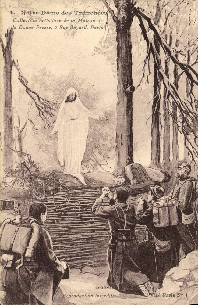 Nossa Senhora das Trincheiras — aparição da Virgem para os soldados — Coleção Artística da Maison de la Bonne Presse, Paris - Frente