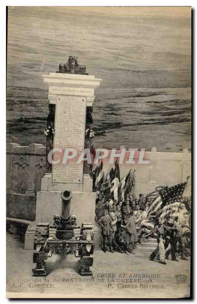 China und Amerika — Kriegspanteon 1918 — A.F. Gorcuet - Vorderseite