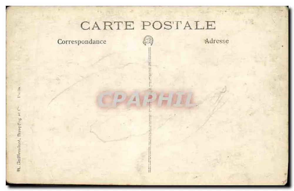 Place de la République — statue de la République et bâtiments endommagés — éditeur B. Guillenmoul, Basingue & Cie, Paris - Verso