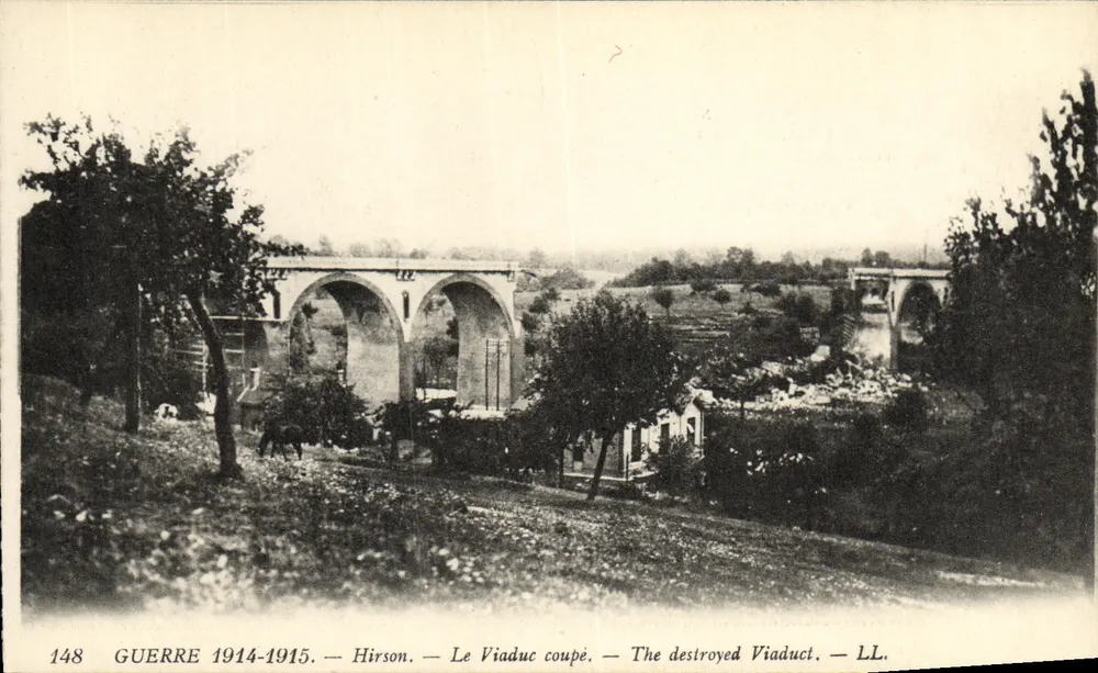 Hirson — O Viaduto cortado — LL. — Guerra 1914-1915 - Frente
