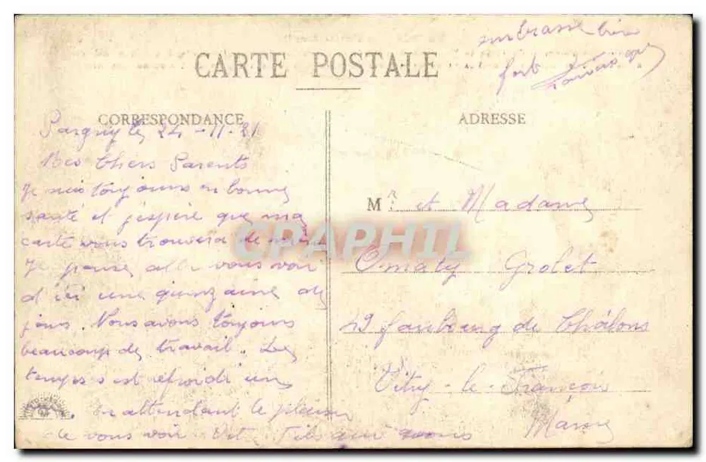 Verdun - Das Fort von Souville — bombardiert und angegriffen 1916 — Verlag nicht erkennbar - Rückseite