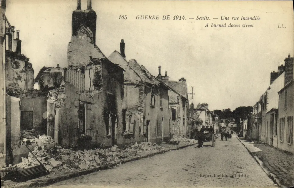 Senlis — Eine abgebrannte Straße — ÉDIA PARIS-VERMAILLES n°145 - Vorderseite