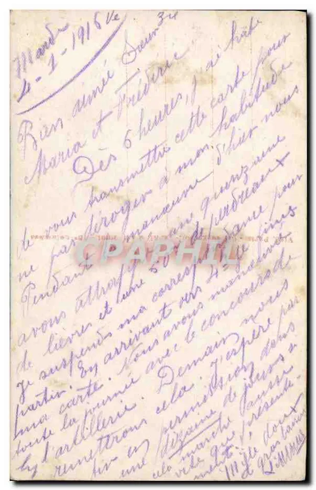 Femme au bureau — scène de bataille en arrière-plan — éditeur L'AMOUR - Verso