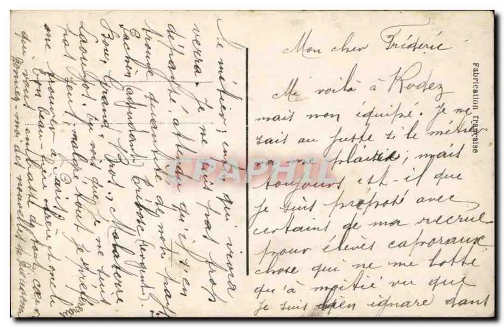 Soldatenjunge und Mädchen in Kleidung — 13. territoriale Kompanie in Rodez — Verlag PARIS n°517 - Rückseite