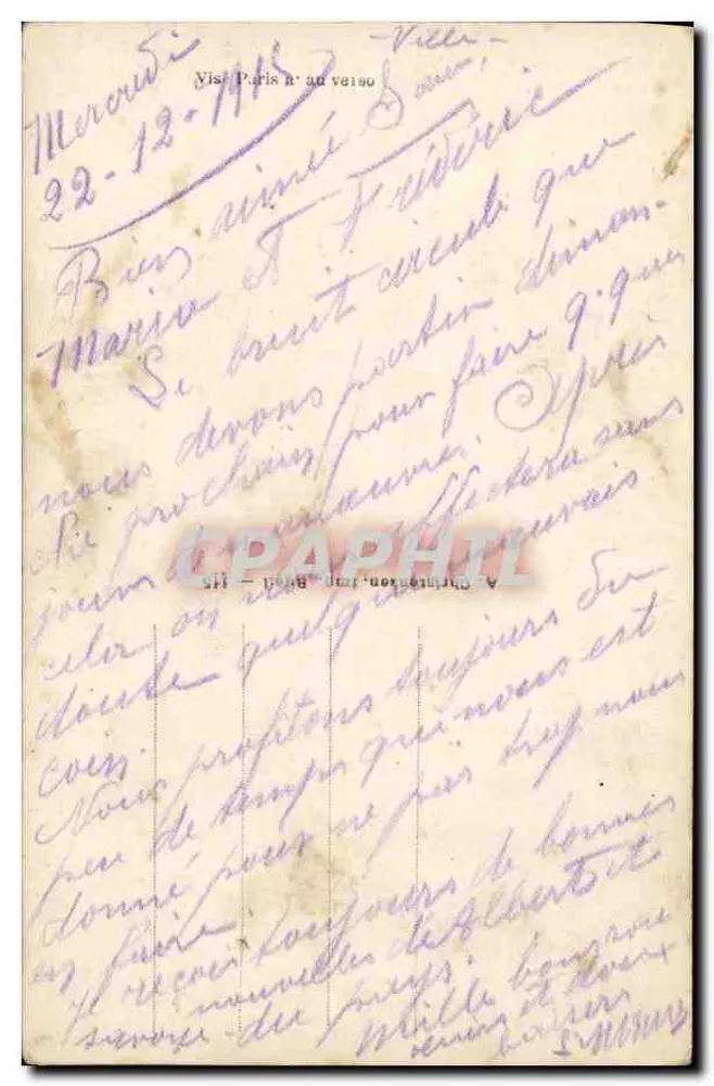 A Estrela do Poilu — Editor REX, número de série não visível - Verso