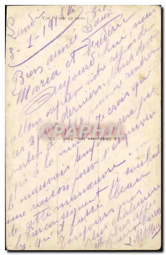 Französischer Soldat im Krieg — REX 590 — Verlag REX - Rückseite