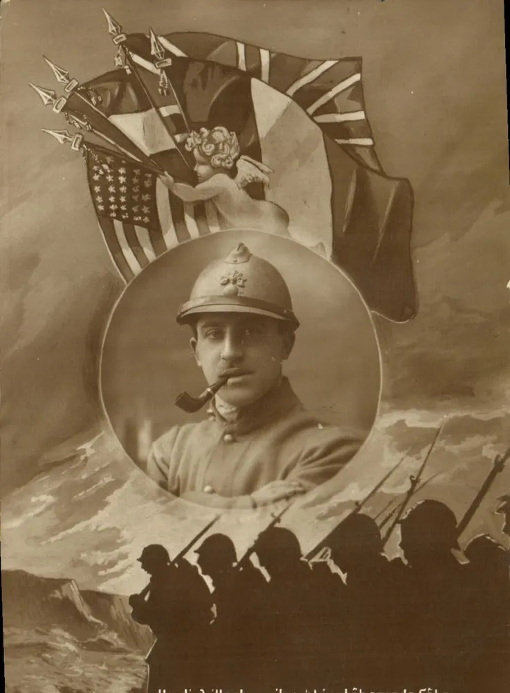 Soldado francês em uniforme — retrato emoldurado — editor: L'Art d'Arc, Paris - Frente