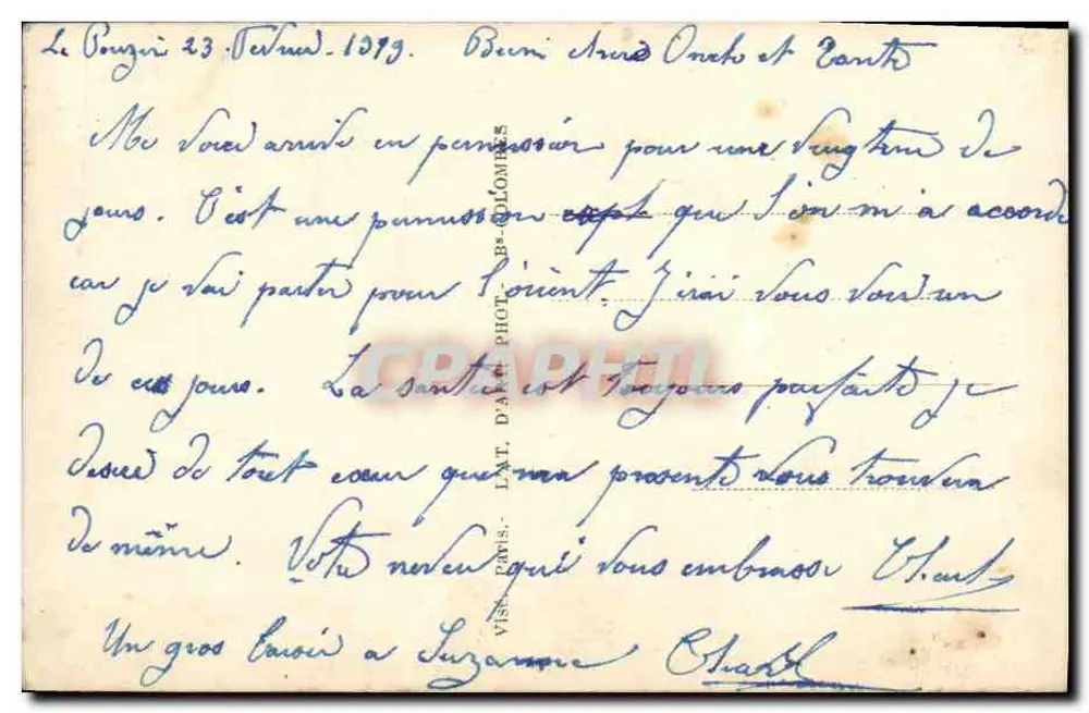 Soldado francês em uniforme — retrato emoldurado — editor: L'Art d'Arc, Paris - Verso