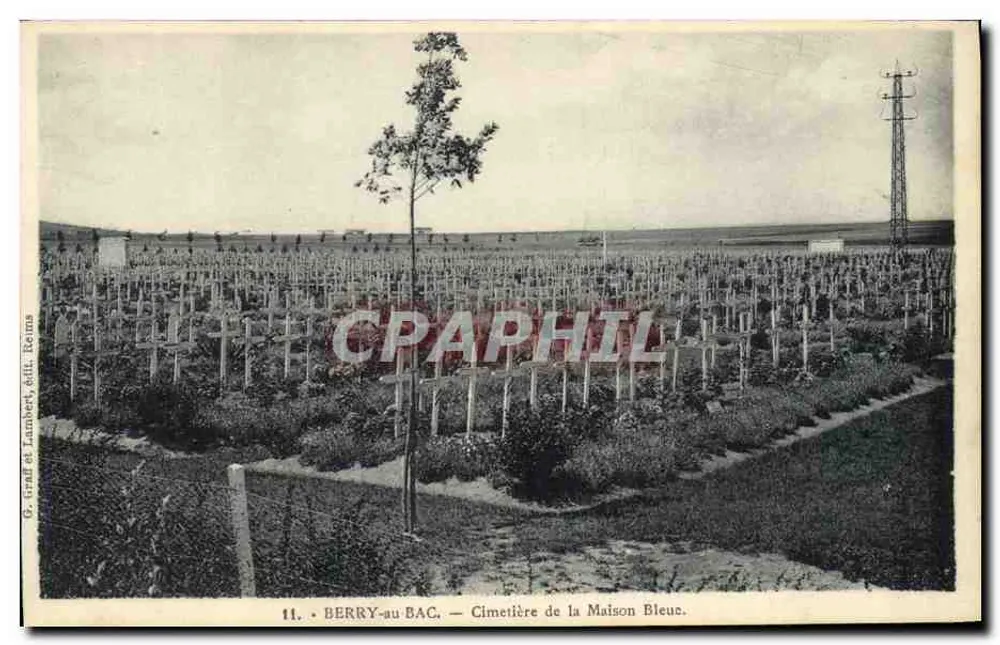 Berry-au-Bac — Friedhof der Blauen Haus — G. Craff et Lambert, edit. Reims, n°11 - Vorderseite