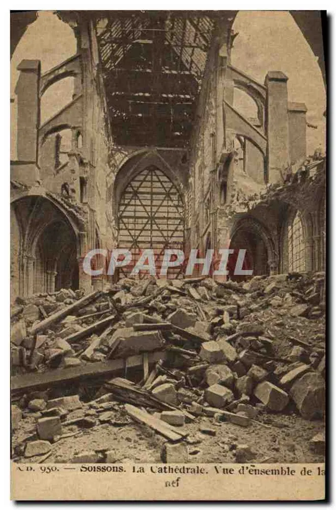 Soissons. Die Kathedrale — Überblick über die Kirchenschiff — Serie CB 950 - Vorderseite