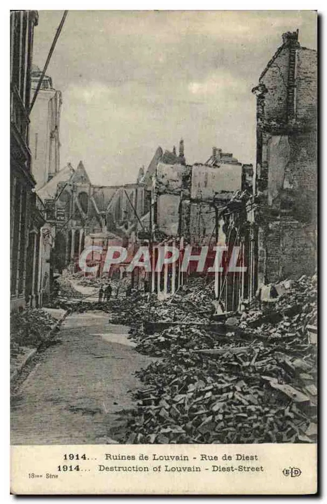 Ruinen von Louvain - Rue de Diest - 18. Serie - Vorderseite