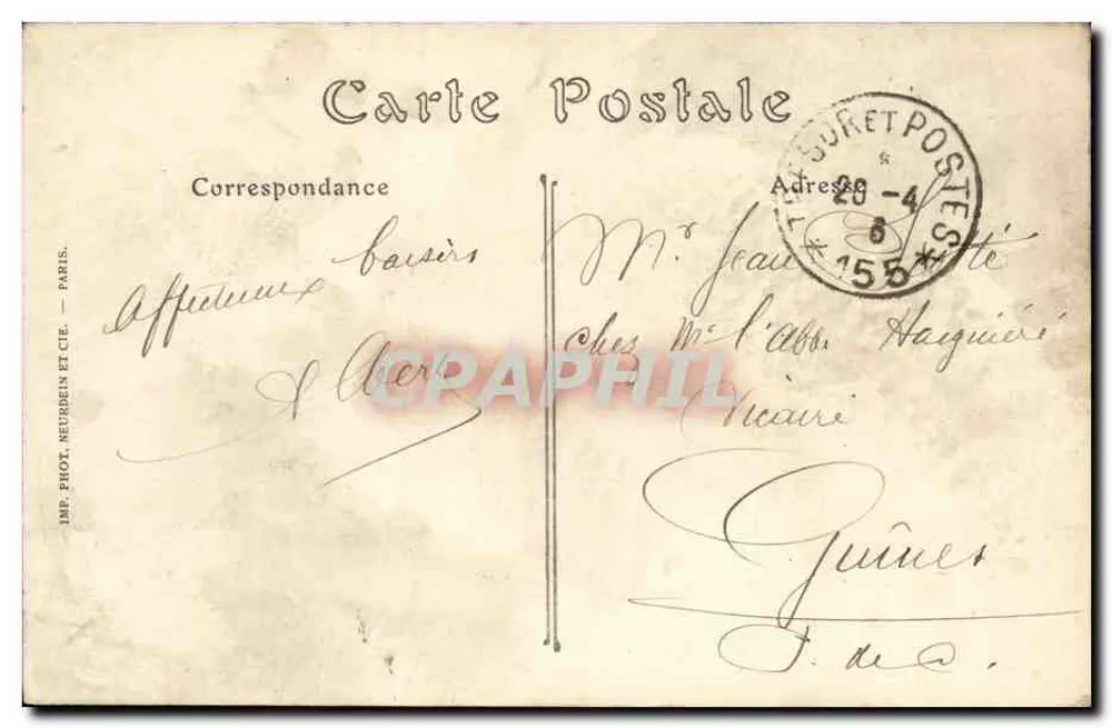 Hof von CONFRECOURT — Ansicht des Hofes im Herbst 1914 — IMP. PHOT. NEURDEIN ET CIE — PARIS - Rückseite