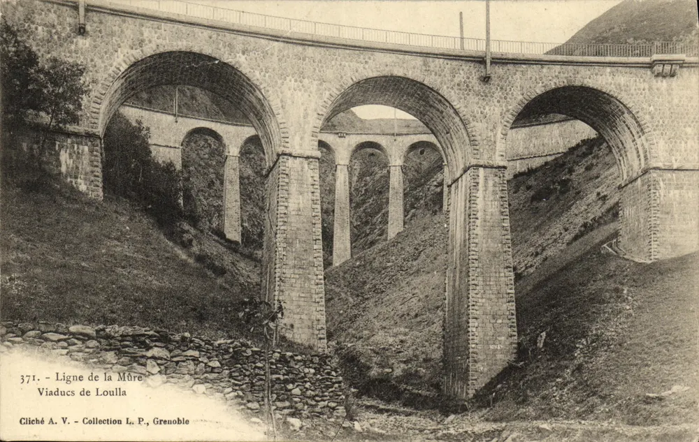 Viadukte von Loulla — Linie der Mûre — Cliché A. V., Sammlung L. P., Grenoble - Vorderseite