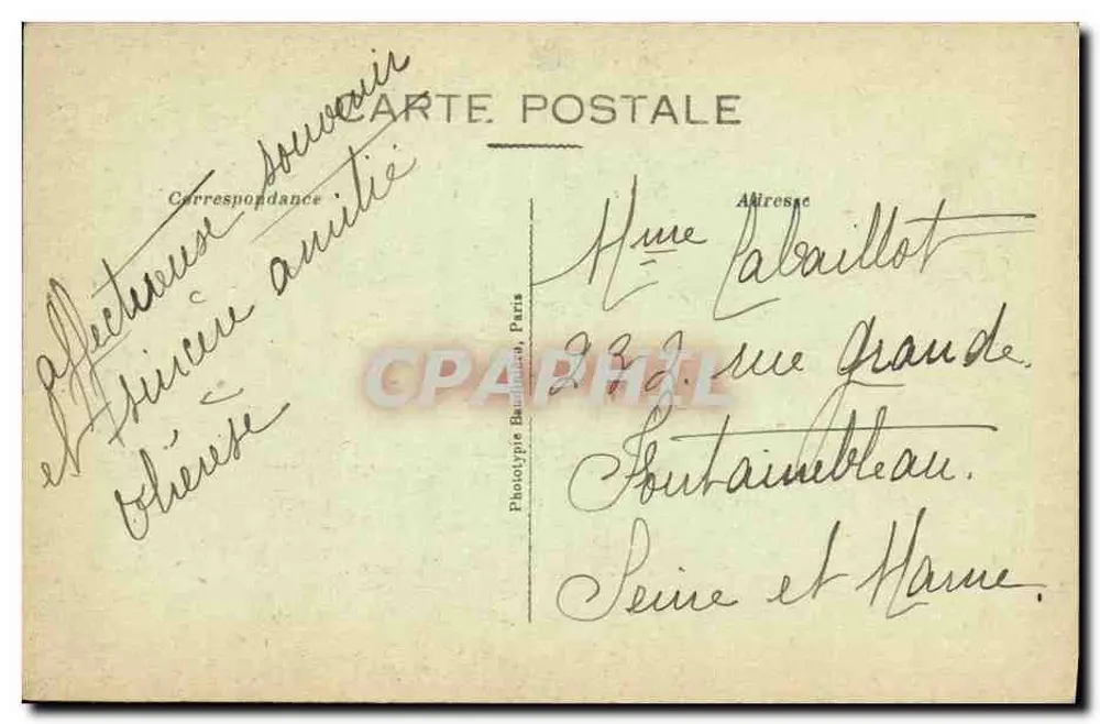 Bombardement von Compiègne — 30. Juli und 30. August 1915 — Häuser am Boulevard Gambetta — Phototypie Baumel, Paris - Rückseite