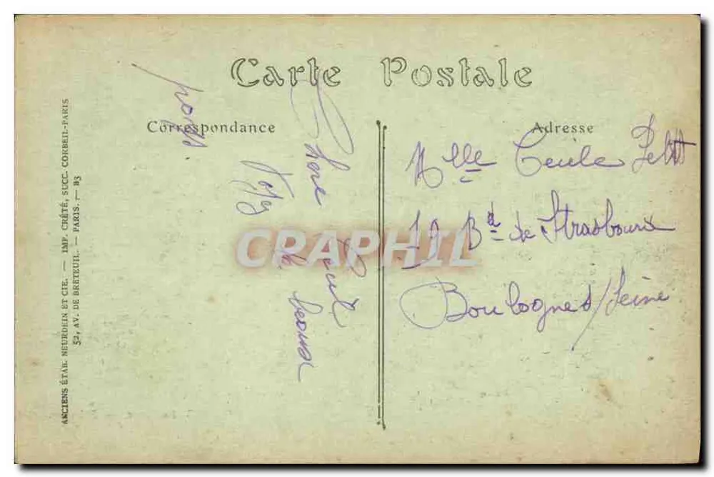 Igreja de Vaurezis (Aisne) — Ruínas de uma igreja após destruição — G. Lagueree — Soissons - Verso