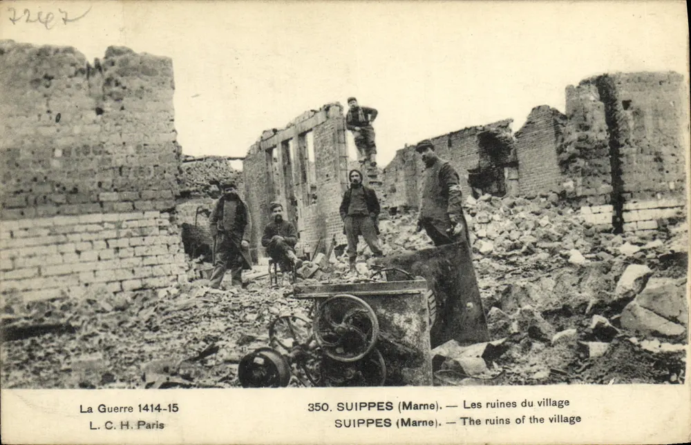 Suippes (Marne) — Die Ruinen des Dorfes — L.C.H. Paris n°350 - Vorderseite